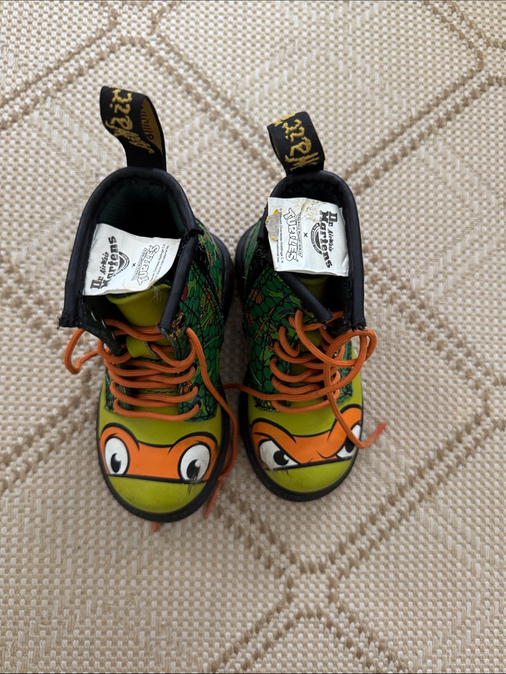 Teenage Mutant Ninja Turtles Kids Dr Martens Lace-Up Boots size 7toddler